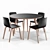 Modern Arper AAVA Chair Set with Gher Table 3D model small image 6