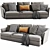 Sleek Molteni Sloane 3-Seater Sofa 3D model small image 3