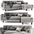 Modern Sven Chaise Sofa 3D model small image 1