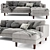 Modern Sven Chaise Sofa 3D model small image 2