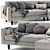 Modern Sven Chaise Sofa 3D model small image 4