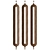 Wooden Elegance Brass Rattan Screen 3D model small image 2