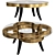 Elegant Gatsby Black & Gold Coffee Table 3D model small image 1