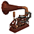 Vintage Steampunk Gramophone 3D model small image 2