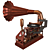 Vintage Steampunk Gramophone 3D model small image 13