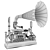 Vintage Steampunk Gramophone 3D model small image 15