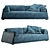 Hard Soft Slim Sofa: The Perfect Blend of Comfort and Style! 3D model small image 1