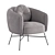Luxurious Scarlett Velvet Barrel Accent Chair 3D model small image 3