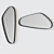 Peyton Black Steel Asymmetrical Mirror 3D model small image 1