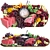 Exquisite Fruit Plate: Watermelon, Raspberry, Mango, Blueberry & Kiwi 3D model small image 1