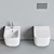 Hatria Fusion: Sleek Ceramic Toilet & Bidet Set 3D model small image 2