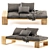 Rustic Wood Framed Loveseat 3D model small image 1