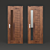 Elegant Walnut Wood Door 3D model small image 1