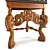 Artisan Carved Wooden Chair 3D model small image 3