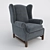 Elegant Cannes Armchair 3D model small image 3