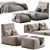 Compact Leather Lounge Chair 3D model small image 1
