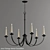 Vintage Arm Metal Chandelier 3D model small image 1