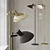 Modern Black and Gold Floor Lamp 3D model small image 2