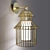 Golden Birdcage Wall Lamp 3D model small image 3