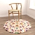 Round Carpet Set: Variety in Textures 3D model small image 4