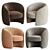 Velvet Barrel Chair: Natalie Allmodern 3D model small image 2
