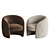 Velvet Barrel Chair: Natalie Allmodern 3D model small image 3