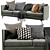 Minimalist Comfort: Boconcept Osaka 3 Seater Sofa 3D model small image 5