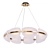 Gilded LED Chandelier with Curved Shades 3D model small image 1