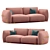 Dion Velvet 3 Seater Sofa 3D model small image 8