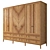 Rustic Wood Wardrobe 3D model small image 1