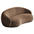 Elegant Siena Velvet Sofa 3D model small image 3