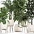 Exotic Plant Collection in Rattan Baskets 3D model small image 3