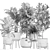 Exotic Plant Collection in Rattan Baskets 3D model small image 5