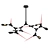 Bold Red Spikes Chandelier - 6 Lights 3D model small image 1