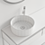 Bridge Vanity Set: Ceramic, MDF, Round Washbasin 3D model small image 5