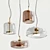 Dauphin: Elegant Metal and Glass Pendant 3D model small image 1