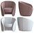 Elegant Pearl Pink Accent Armchair 3D model small image 3