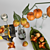 Elegant Physalis Decor Set 3D model small image 3