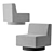 Modular Lounge with Confetti Design 3D model small image 1