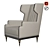 Luxury Gold Leg Armchair 3D model small image 1