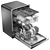 Hybrid Front Control Dishwasher 3D model small image 3