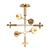 Elegant LED Chandelier with Round Shades 3D model small image 1