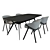 Modern Dining Set: Alias Biplane Table + Kobi Soft Chair 3D model small image 5