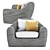 Rush Lounge Chair: Elegant Comfort in Every Angle 3D model small image 7