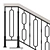 Elegant Wrought Iron Staircase 3D model small image 4