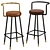 Sleek & Stylish Block-Ba Barstool 3D model small image 1