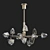 Frosty Modern Metal Chandelier 3D model small image 1