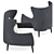 Modern Comfort: Katachi High Lounge Chair 3D model small image 3