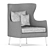 Modern Comfort: Katachi High Lounge Chair 3D model small image 5