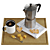 Vintage Moka Coffee Cup Set 3D model small image 1